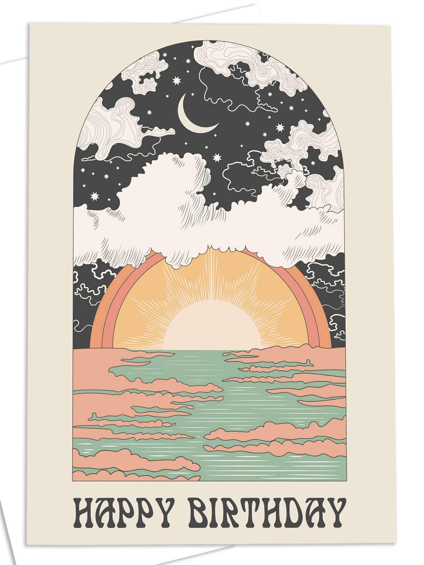 Greetings Card - ‘Happy Birthday’ Sunrise by OMG Kitty
