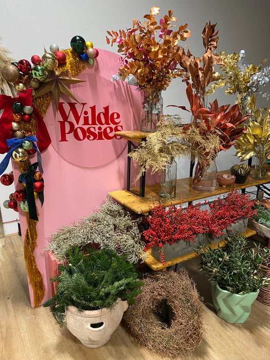Luxe Fresh Christmas Wreath Workshop - Wilde Posies Studio, Caerphilly