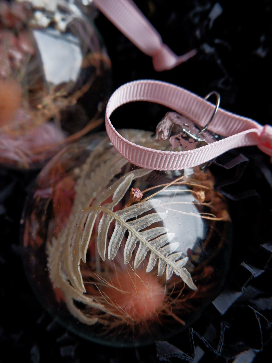 Bespoke Dried Flower Filled Baubles Set