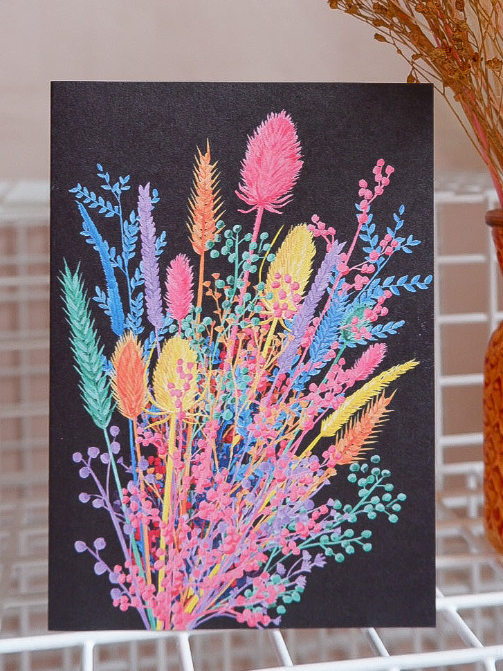 Greetings Card - ‘Dried Posy’ by Stengun Drawings