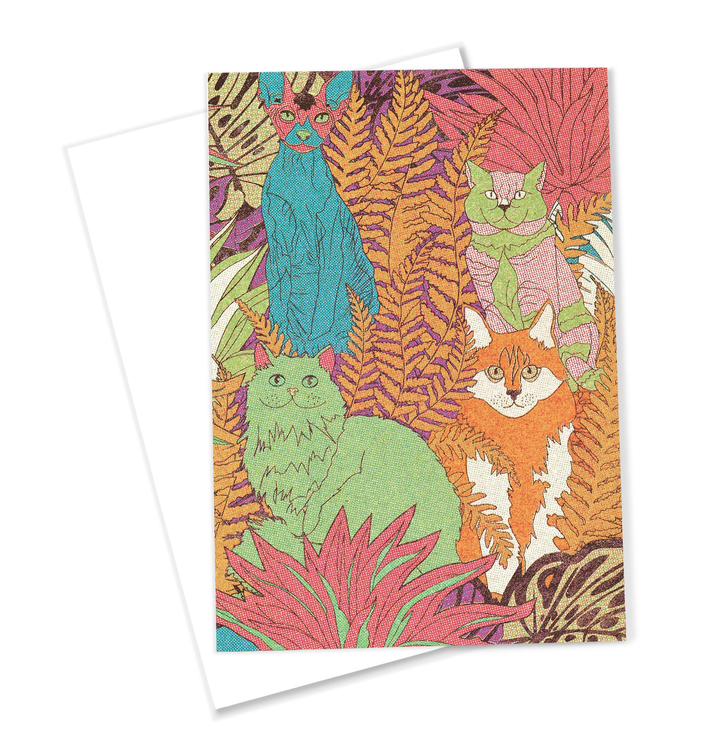 Greetings Card - ‘Neon Cats’ by OMG Kitty
